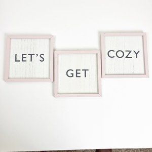 2/$30 Target Lets Get Cozy Wall Hanging 6.5"